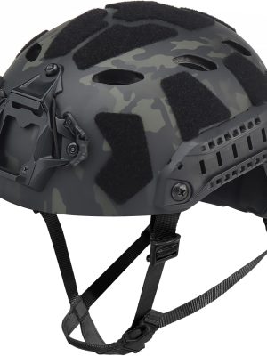 Lightweight Tactical Fast Helmet, Military Integrated Helmet with NVG Mount Base, Side Rails,Pre-Slotted Headset Strap for Outdoor Sports,
