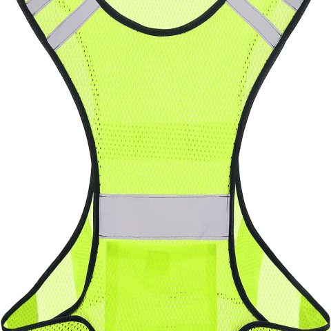 Reflective Running Vest, High Visibility Running Gear with Large Pocket
