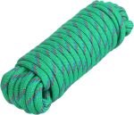 50227 3/8" x 50 Ft Diamond Braided Rope Extra Strength-Sunlight and Weather Resistant, Multicolor
