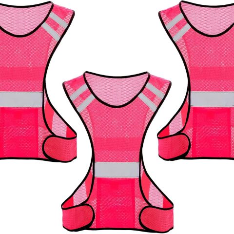 Reflective Running Vest, High Visibility Running Gear with Large Pocket