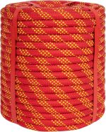 1/2 Inch Climbing Rope 150 Ft Red - 48 Strands Tree Climbing,1/2in Arborist Rope,Rappelling Rope,Static Nylon Polyester Braided Rope, for Tree Pulling,Nautical Rigging Rope Swing